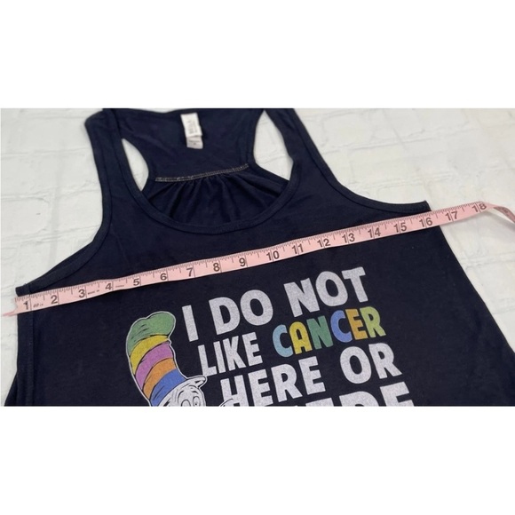 New Dr Seuss Women's Size M Graphic Tank Top  "I Do Not Like Cancer"  NWOT Navy - Picture 13 of 15